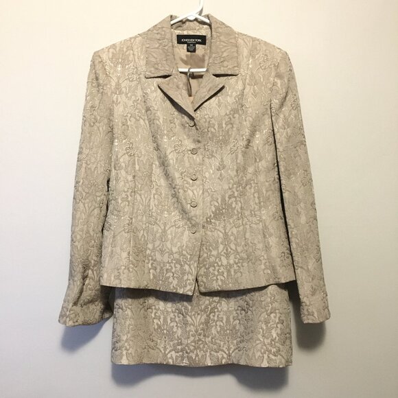 Vintage Jones New York Jacquard Damask Blazer and Skirt Set - Picture 1 of 16